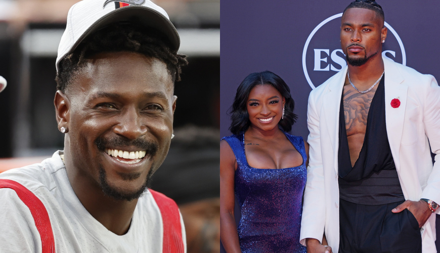 Antonio Brown's Tweet Sparks Outrage After Simone Biles' Game Day Kiss