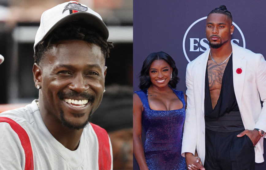 Antonio Brown's Tweet Sparks Outrage After Simone Biles' Game Day Kiss