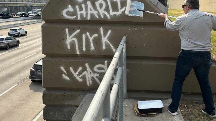 Ted Cruz Battles Hate: Paints Over Anti-Charlie Kirk Graffiti in Houston