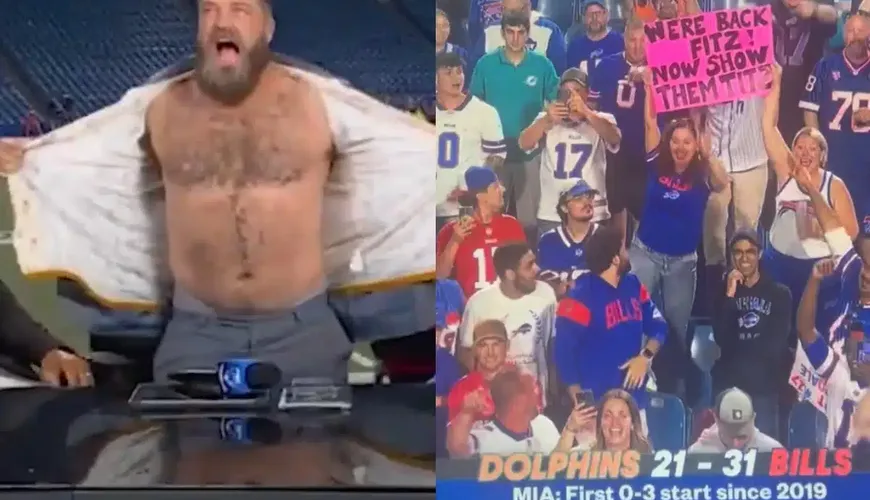 Bills Fans Go Wild for Ryan Fitzpatrick's On-Air 'Performance'