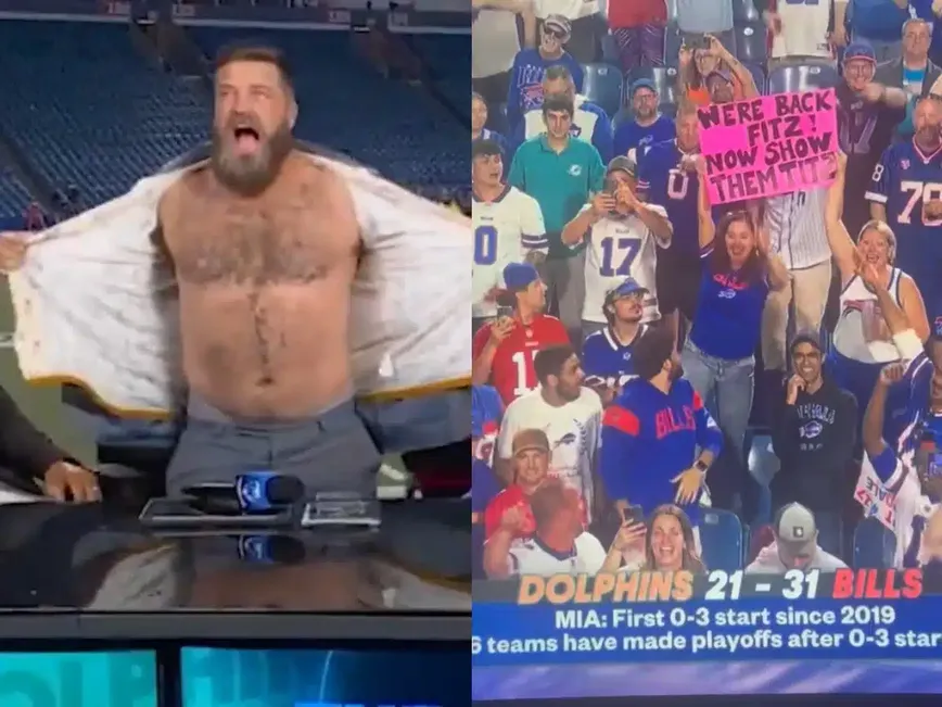 Bills Fans Go Wild for Ryan Fitzpatrick's On-Air 'Performance'