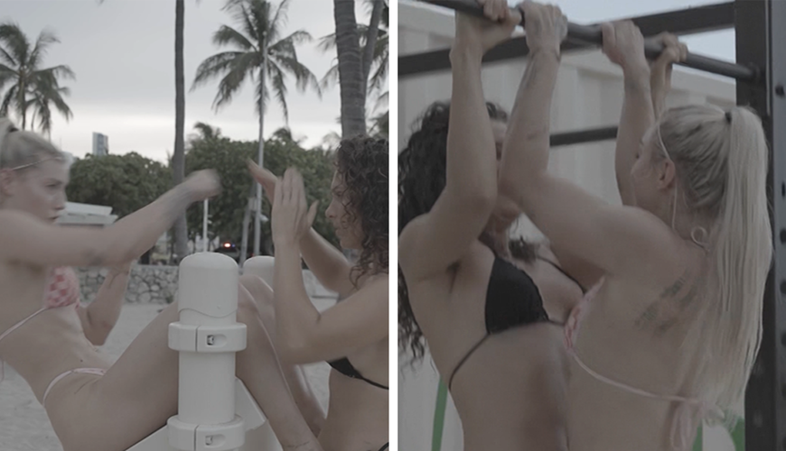 Brittney Lefevre and Kristina Santa Hit the Beach for Bikini Workout Before Big Fights